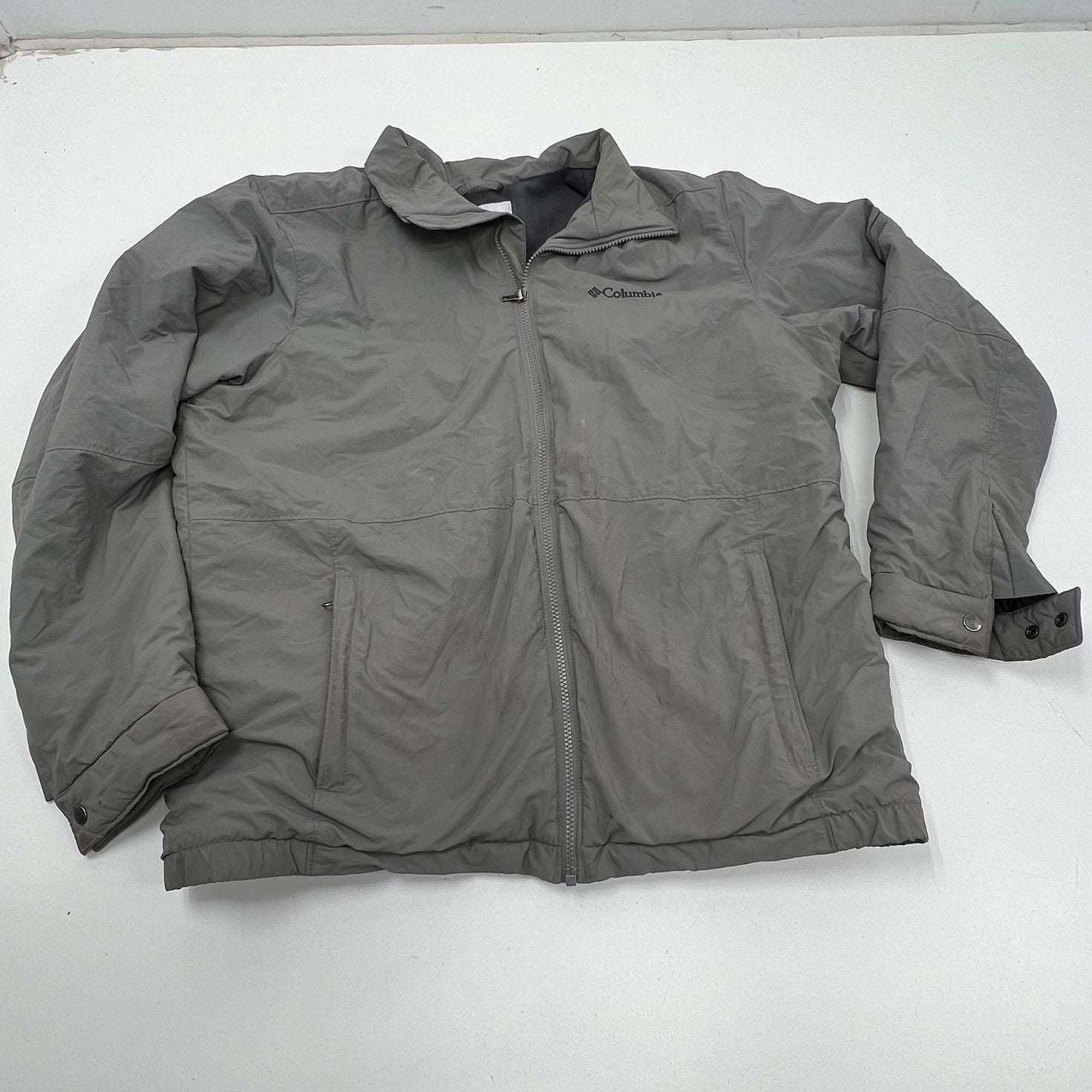 Columbia Mountainside Fleece Lined Full Zip Jacket Men's M Gray