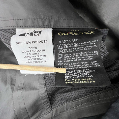 REI Co-op Black Gore-Tex Hooded Waterproof Rain Jacket Women's XL