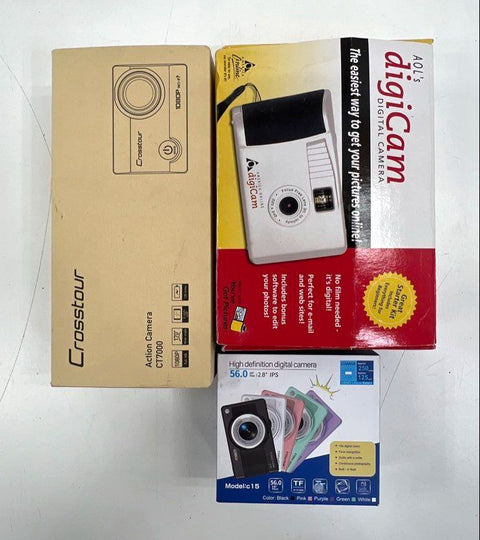 Crosstour CT7000 AOL DigiCam Action Digital Camera Lot of 3 Vintage Y2K