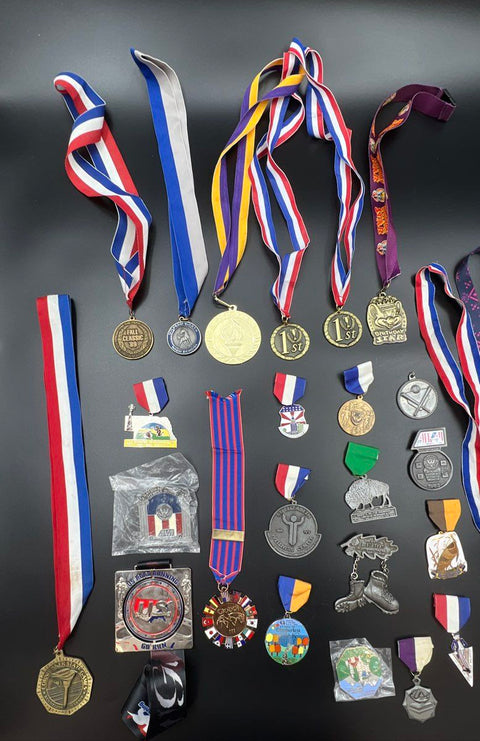 Collectible Medals Lot Vintage Sports Achievement Awards Approximately 32 Pieces