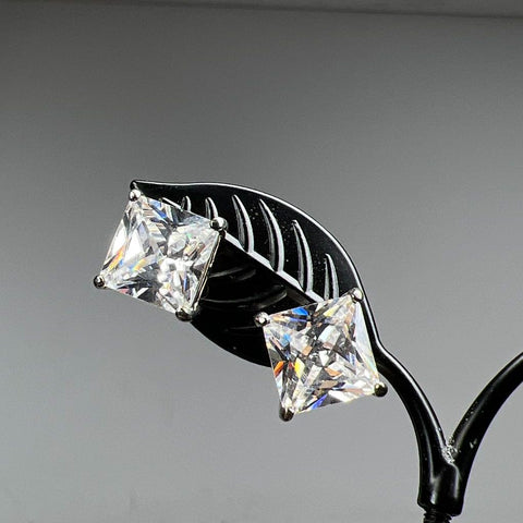 925 Sterling Silver Clear Stone Earrings 15.23g
