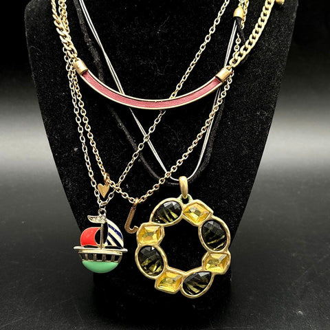 Vintage to Modern Fashion Necklace Lot Owl Enamel Statement Costume Jewelry