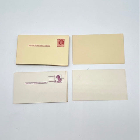 Vintage US Postal Cards Lot Pre-Stamped Franklin 2 Cent Lincoln 4 Cent Unused
