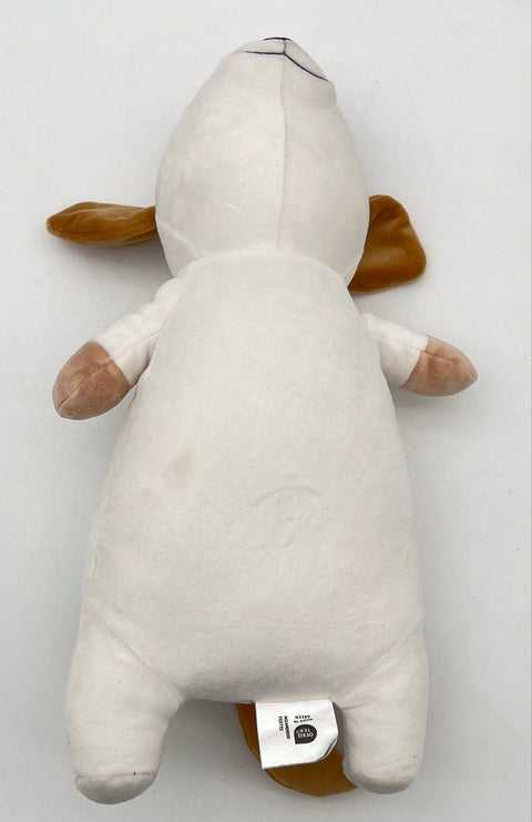 Pillowfort Weighted Plush Dog Baby Stuffed Animal White Brown Spot 15 Inch