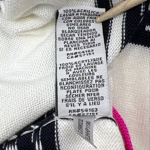 Eliza J Women's Sweater Dress Ivory Black Pink Striped A-Line NWT Sz L