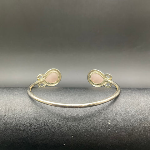 Kendra Scott Gold Tone Pink Stone Open Cuff Bracelet Adjustable Signed