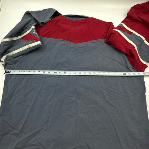 Wrangler Men's Red Blue Colorblock Southwest Geometric Western Snap Shirt Sz XXL