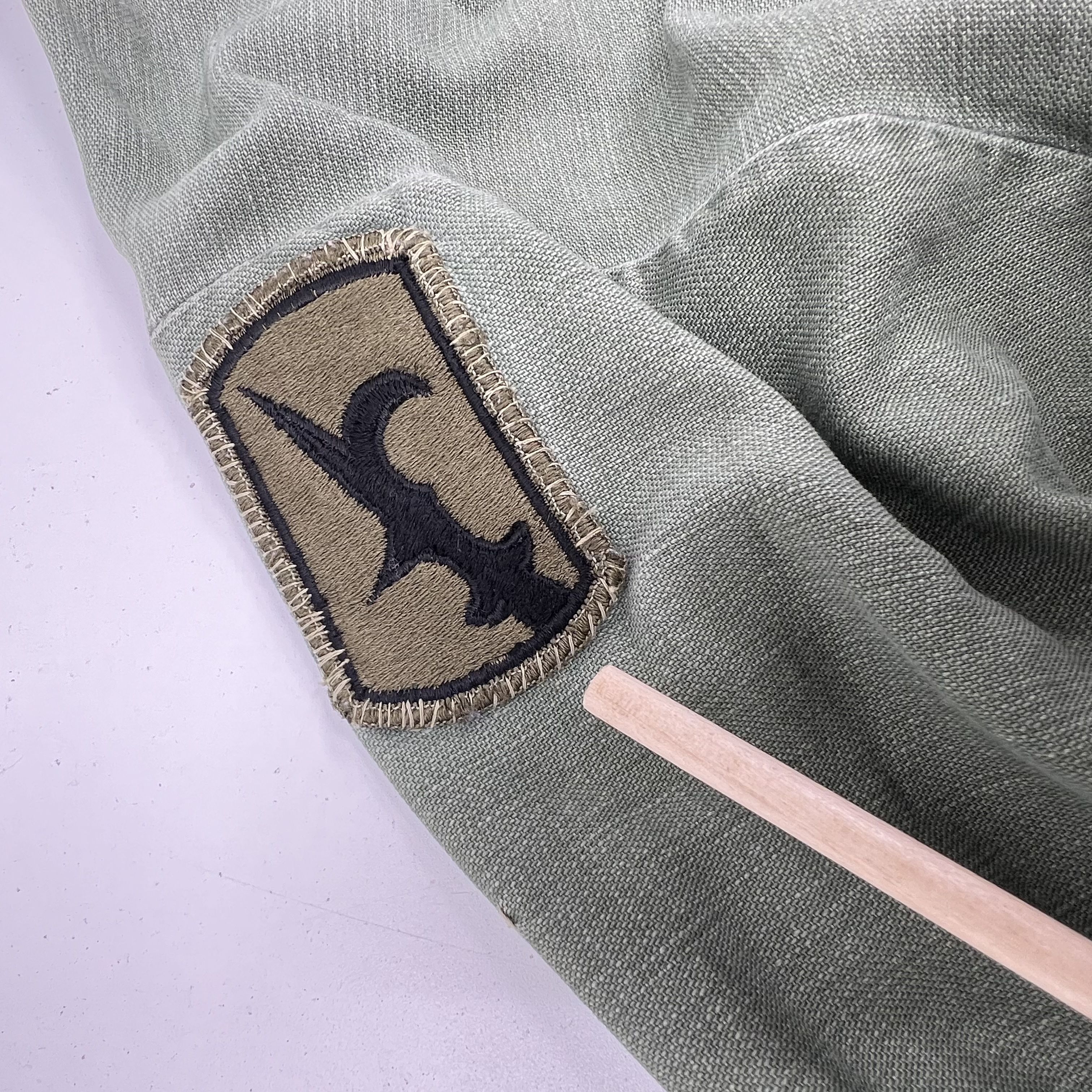 Vintage 60s US Army OD Green OG-107 Cotton Sateen Field Shirt Jacket Mens S