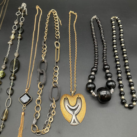 Kenneth Cole New York Modern Fashion Necklace Lot of 7 Beaded Geometric Tassels