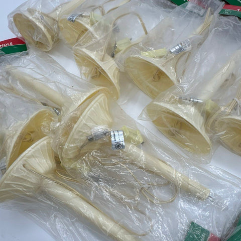 Vintage Christmas Window Candle Lamp Lot 10 Electric Cream Plastic NOS 120V