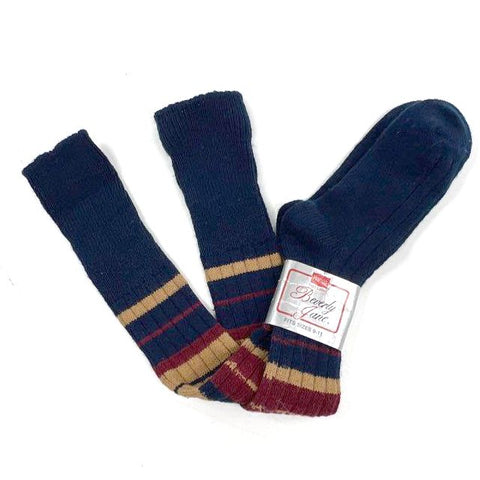 Vintage 80s Hanes Beverly Jane Navy Striped Orlon Socks Sz 9-11