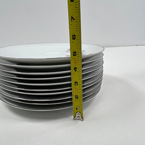 Vintage Noritake Janette 6604 Dinner Plate Set 10 Piece Platinum Trim