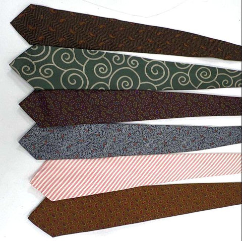 Designer Lot of 6 Men's Vintage Silk Neckties Valentino Versace Armani Lanvin