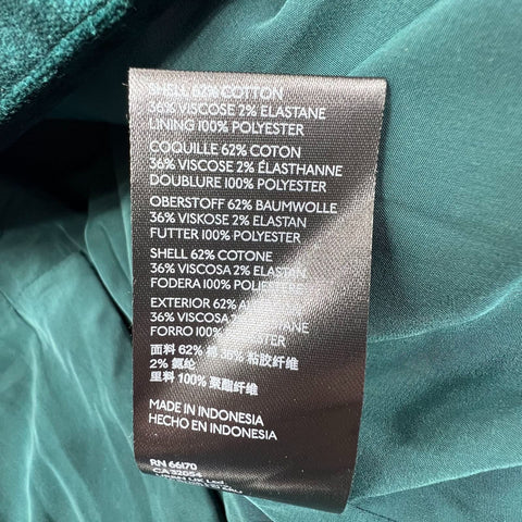 Free People Green Velvet Ashby Double Breasted Blazer Jacket Women's L