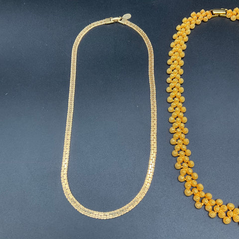 Vintage Gold Tone Jewelry Lot of 4 Necklaces Park Lane Tonic Textured Mesh