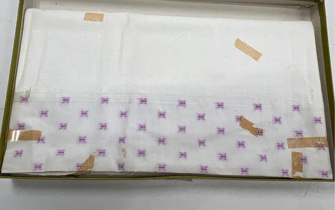 Dan River Fine Muslin All Cotton 3pc Sheet Set Purple Butterfly Vintage USA
