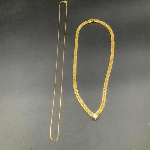 Vintage Gold Tone Costume Jewelry Lot 0.3 lb Necklaces Earrings Enamel Pieces