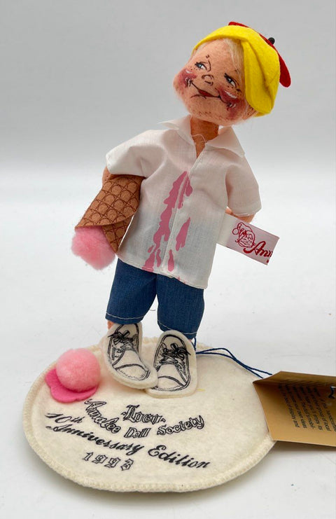 Annalee Doll Society Lot 2 Piece 1993 10th Anniversary and 1996-97 Logo Kid
