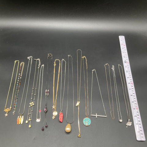 Hello Kitty Fashion Necklace Lot of 15 Cross Pearl Star Moon Grad 2012 Charms