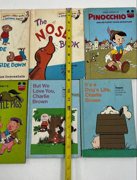 Vintage Peanuts Charlie Brown Berenstain Disney 6 Book Lot Random House 1960s