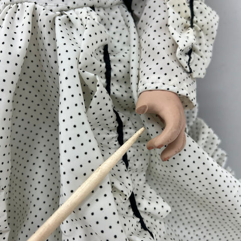 Janis Berard Porcelain Artist Doll Victorian Dress Black White 24" Limited Ed