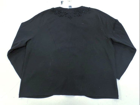 Pendleton Women's NWT Black Silk Blend Beaded Knit Cardigan Sweater Petite L