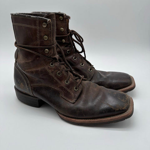 Ariat Heritage Lacer II Brown Leather Square Toe Work Boots Size 11.5 D