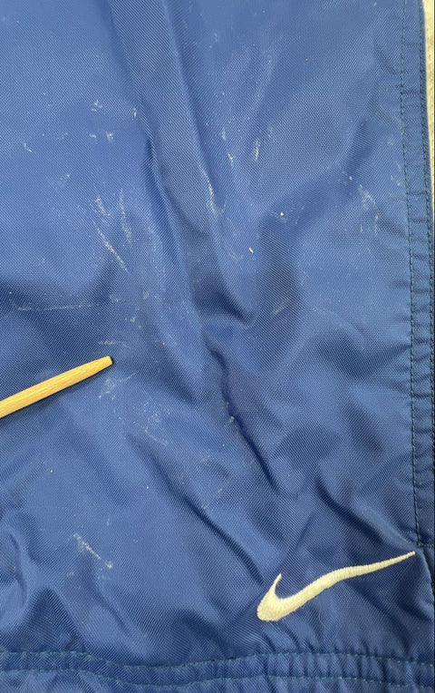 Vintage 90s Nike Hooded Anorak Windbreaker Blue White Half-Zip Jacket Sz XL