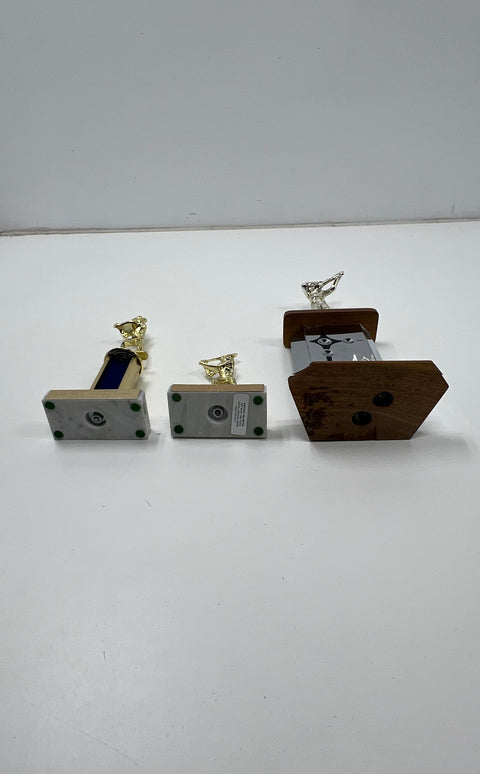 Vintage Trophy Lot 1963 Gun Club 1980s Softball Baseball MCM Marble Base
