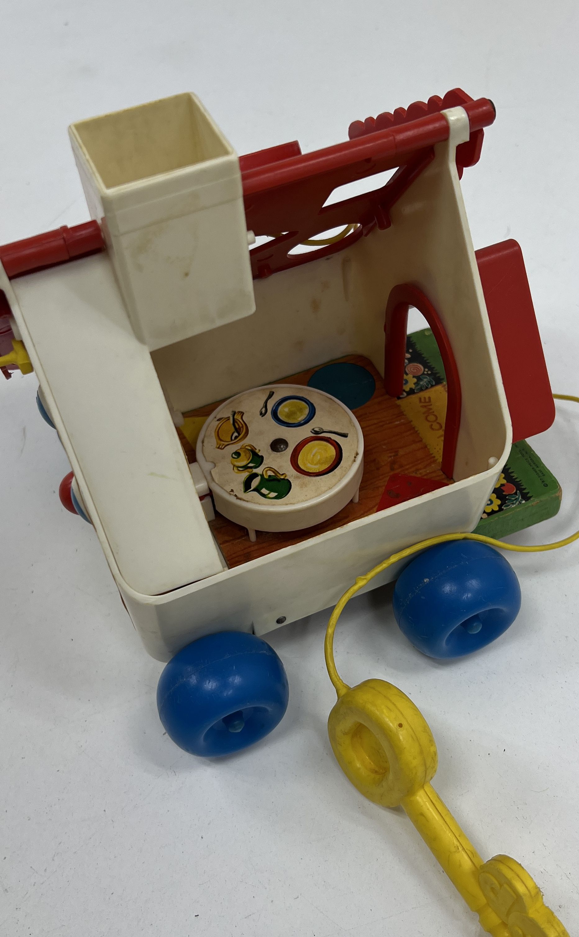 Vintage 60s 70s Fisher-Price Toy Lot Music Clock Truck Pull Toys Collection