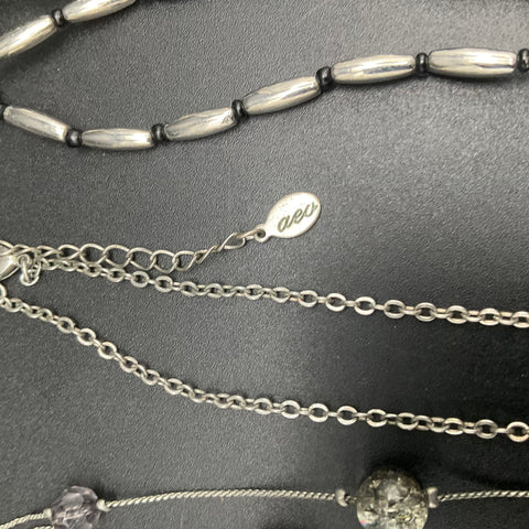 Treska AEV Boho Beaded Statement Necklaces Jewelry Lot of 8 Silver Tone