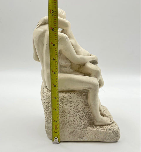 Esco After Rodin The Kiss Plaster Sculpture 11" Vintage Art Reproduction Statue