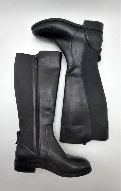 Cole Haan Grand Ambition Huntington Black Leather Tall Knee High Boots Size 8B