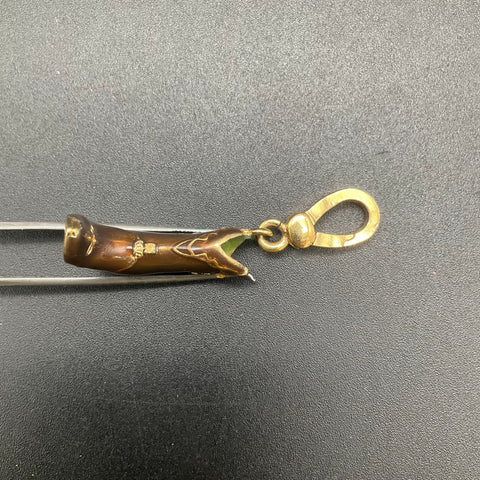 Juicy Couture Gold Tone Brown Enamel Cowboy Boot Charm Rhinestone Accent