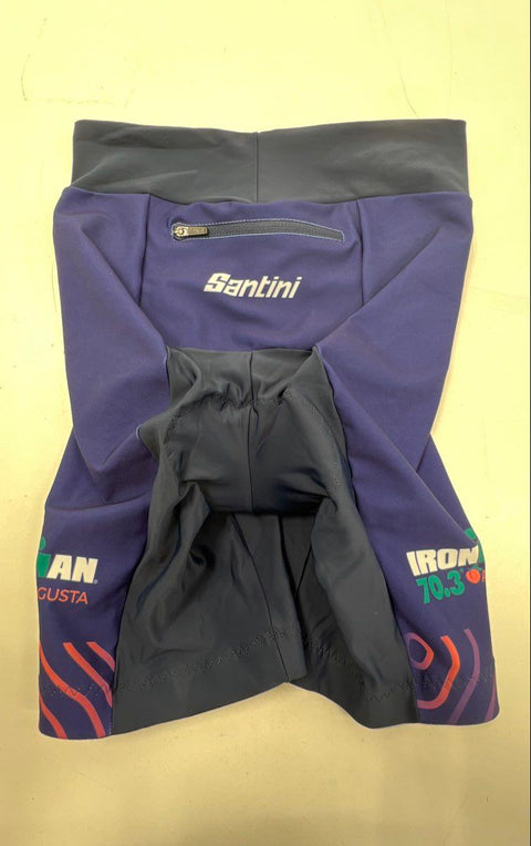 Santini Ironman 70.3 Augusta Padded Cycling Bike Shorts Blue Made in Italy Sz M