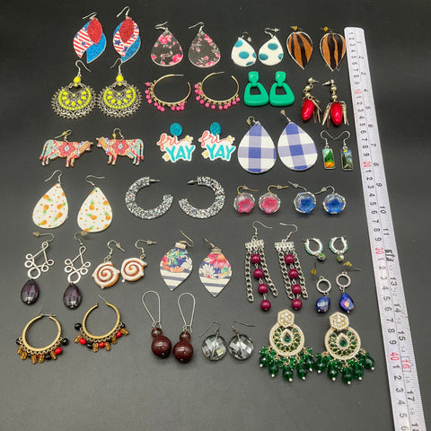 Fashion Jewelry Earrings Lot of 28 Statement Boho Hoop Drop Dangle Styles