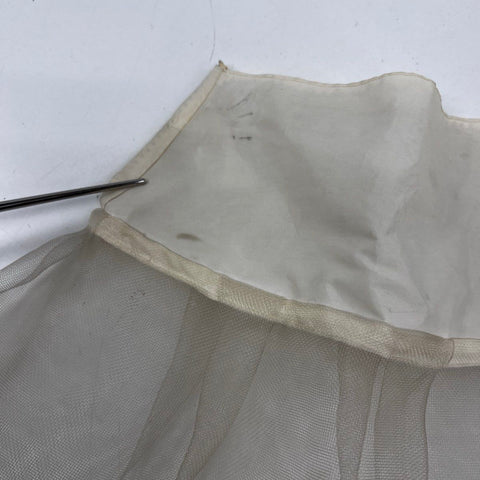 Vintage 1950s Tiered Crinoline Petticoat Slip Ivory Mesh Newform Sz 10