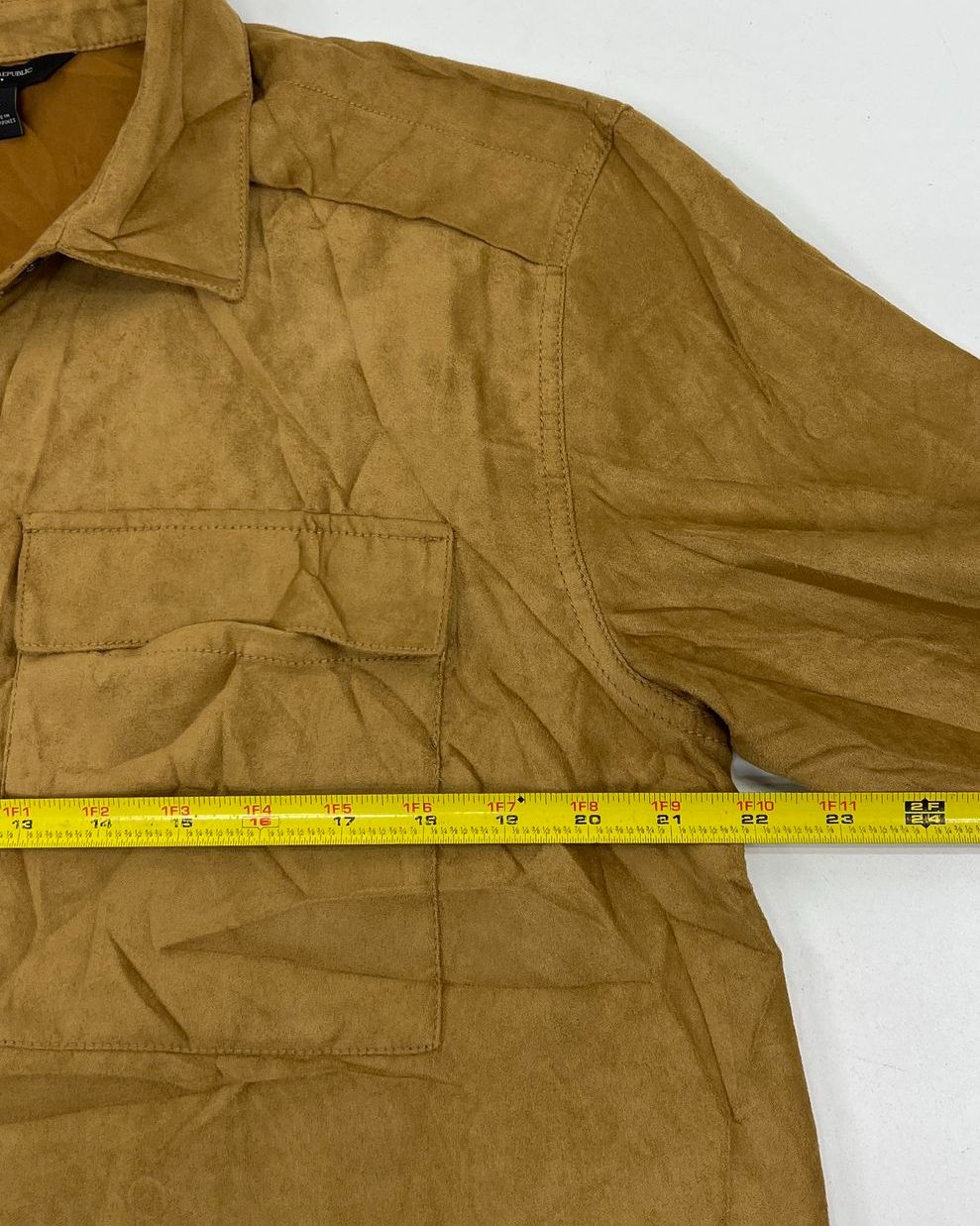 Banana Republic Faux Suede Cropped Utility Shirt Jacket Womens Size L
