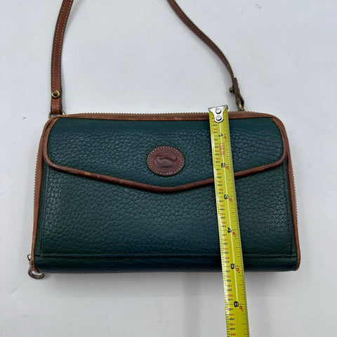 Vintage 90s Dooney & Bourke Green All Weather Leather Crossbody Bag