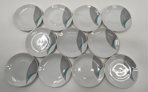 Bohemia Czechoslovakia Modernist Line Pattern Dinnerware 19pc Set Ceramic