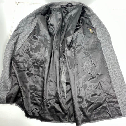 Vintage 80s Hart Schaffner Marx Men's Hastings Gray Wool Topcoat Overcoat 44R