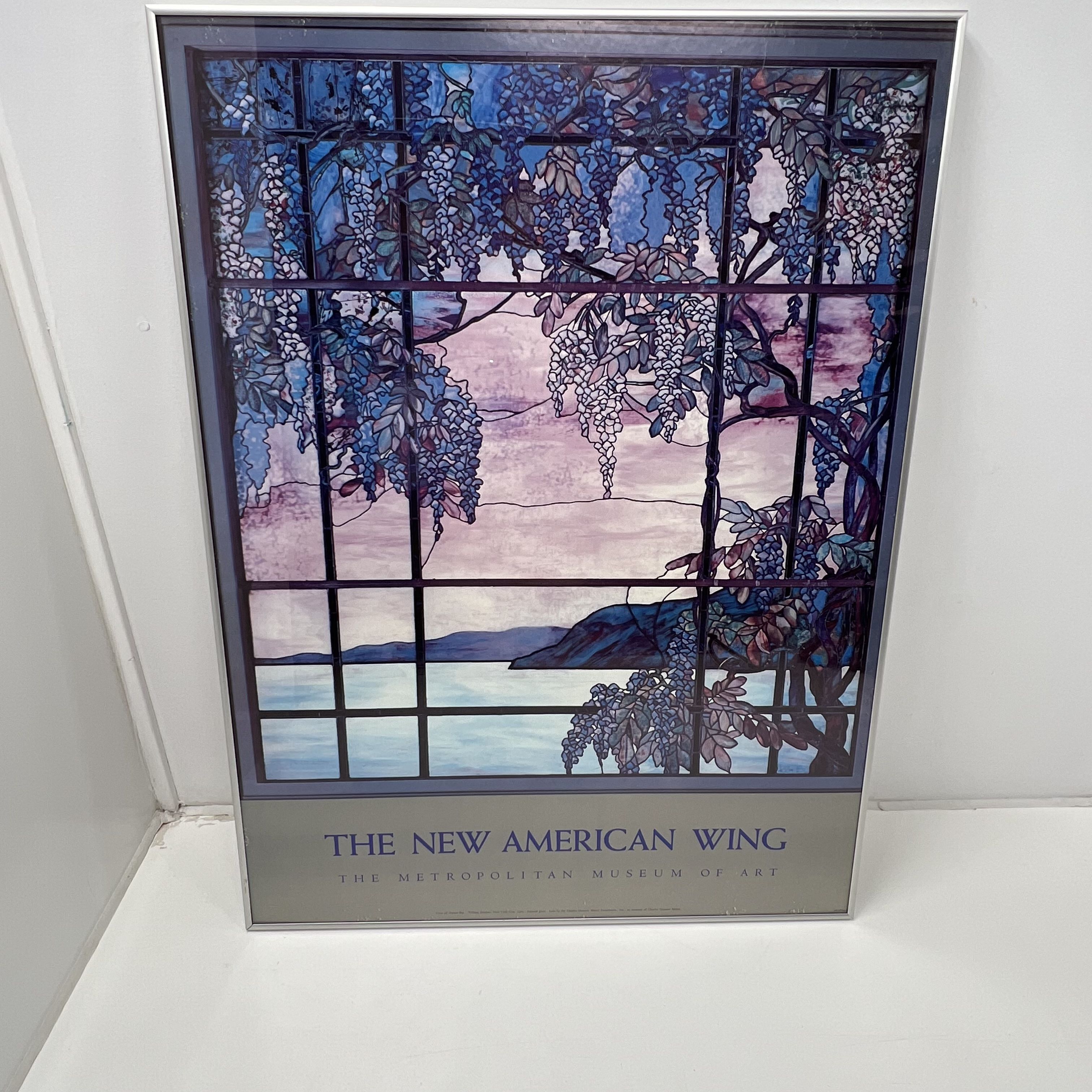 VTG Metropolitan Museum of Art Tiffany Window View of Oyster Bay Wisteria
