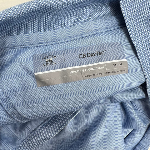 Cutter & Buck CB DryTec Textured Pima Cotton Blend Golf Polo Shirt NWT Sz M
