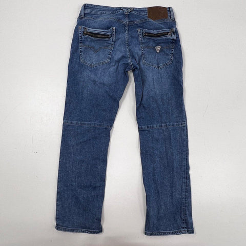 Guess Men's Blue Regular Straight Leg Jeans Zipper Back Pockets Sz 32