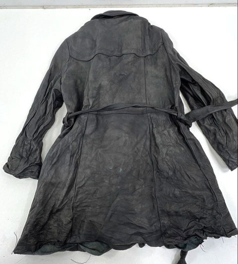 Vintage 70s Dan Di Modes 24k Leather Belted Trench Coat Jacket Made in USA