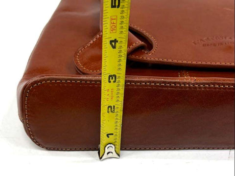 Vintage 90s L'artigiano Italian Brown Leather Crossbody Shoulder Bag Purse
