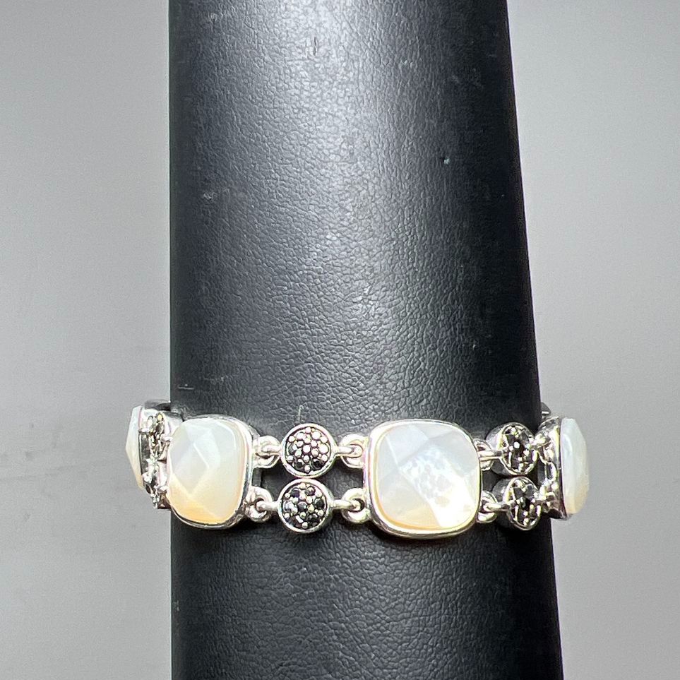 Monet Mother of Pearl Silver tone Bracelet