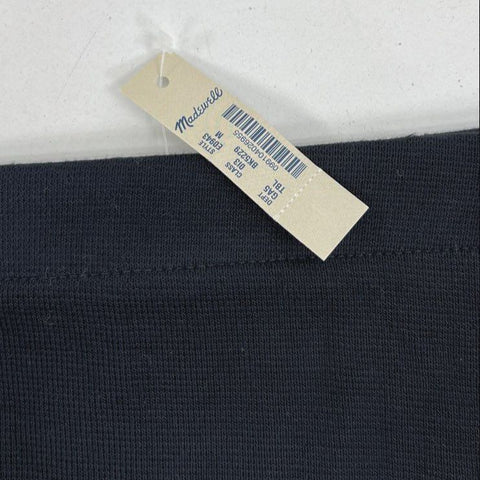 Madewell Women's Black Ribbed Column Knit Midi Skirt Size M NWT