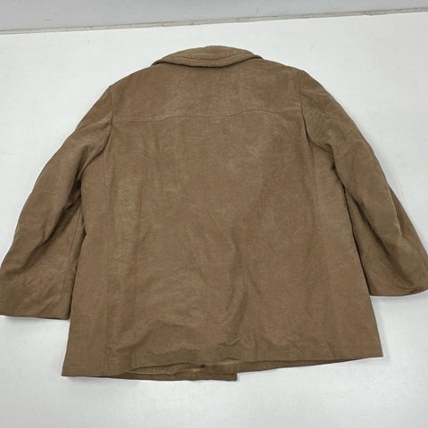 Vintage 70s Stratojac Men's Tan Stratosuede Sherpa Lined Coat Sz 50 Regular
