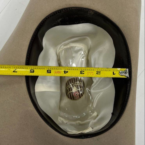 Vintage Stetson Tan Felt Cowboy Western Hat John B. Stetson Co Feather Band